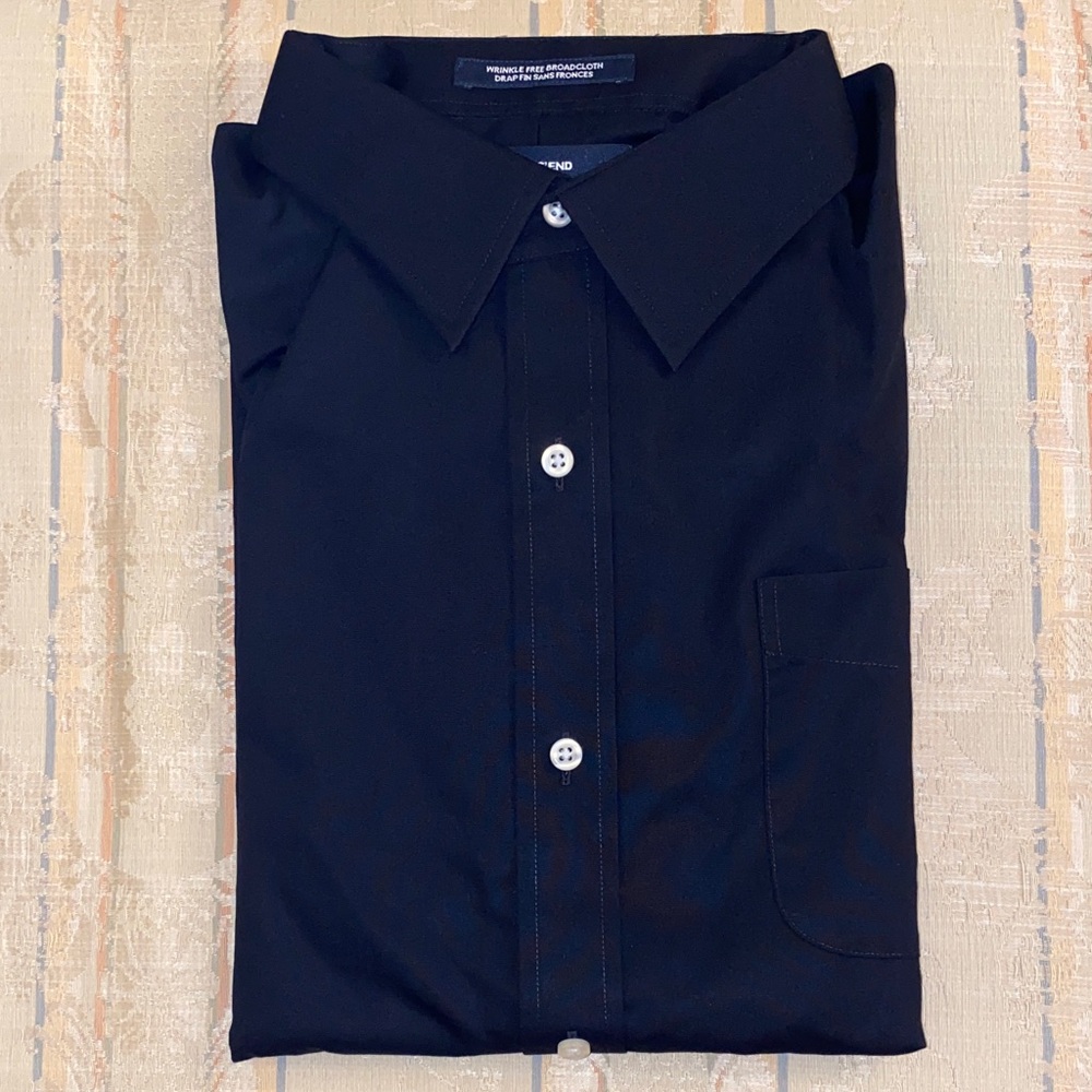 Lands' End Men's Black Casual Button Down Shirt
